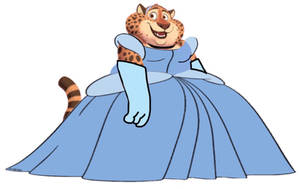 Clawhauser in a Cinderella dress