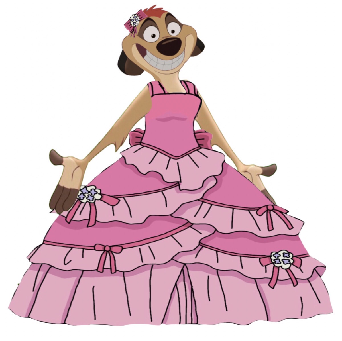Timon in a pink dress by Furconfan on DeviantArt