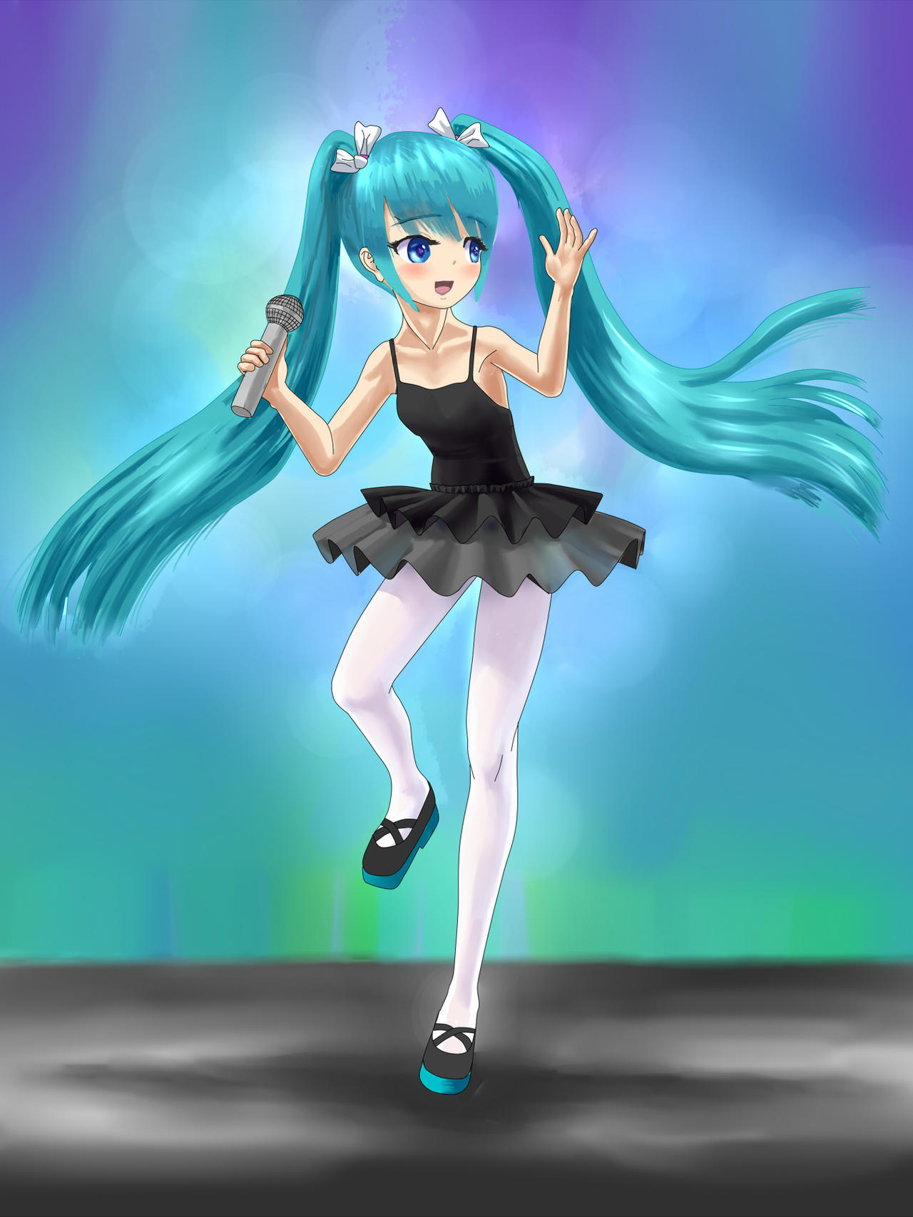 Singing Miku by usuiou on DeviantArt