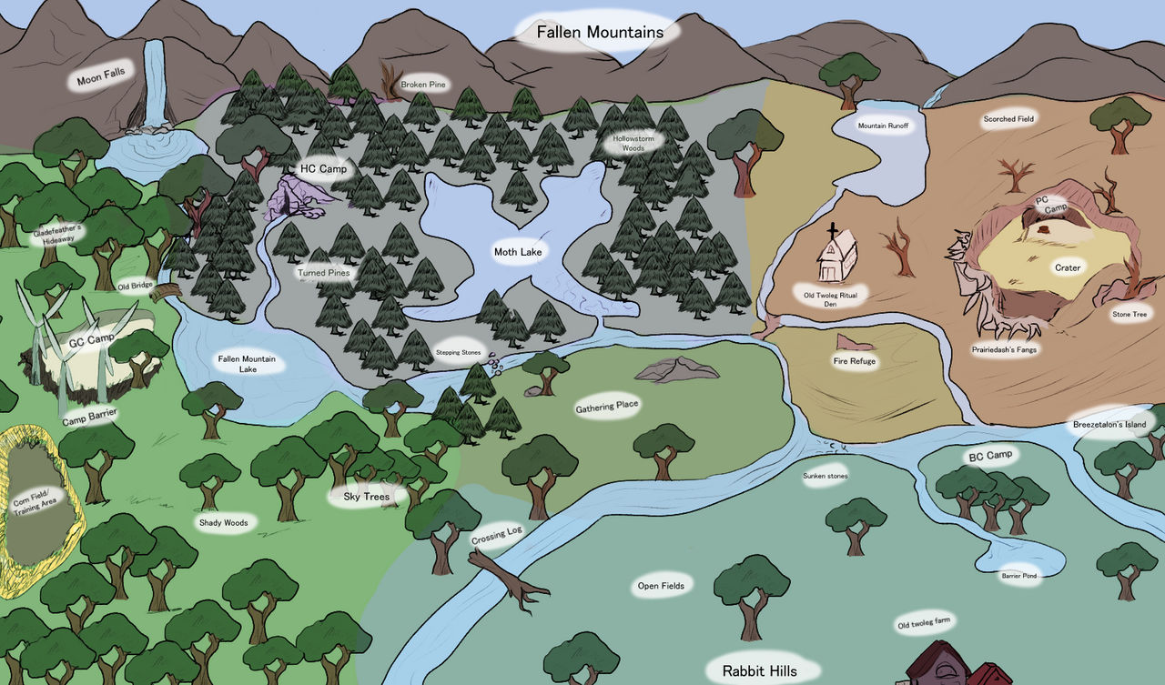 Mutcd Fallen Rocks Map of the Fallen Mountain Clans by NeonInks on DeviantArt