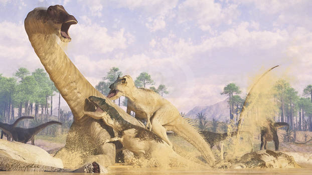 Allosaurus and Diplodocus