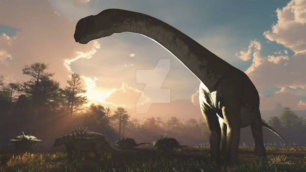 Cedarosaurus and Gastonia