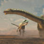Allosaurus and Juvenile Brontosaurus