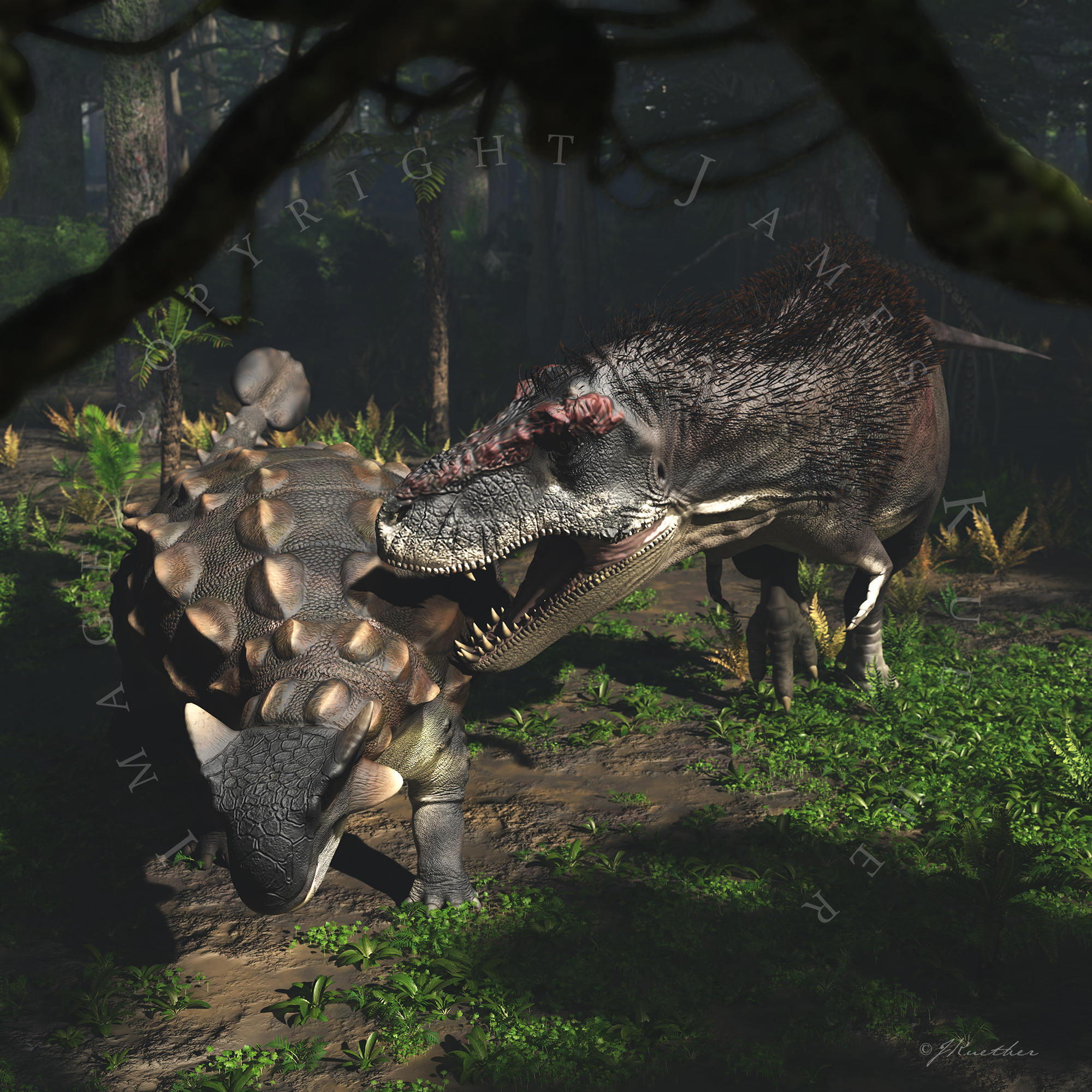 Ankylosaurus and Tyrannosaurus