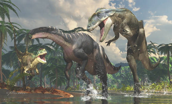 Concavenator and Mantellisaurus