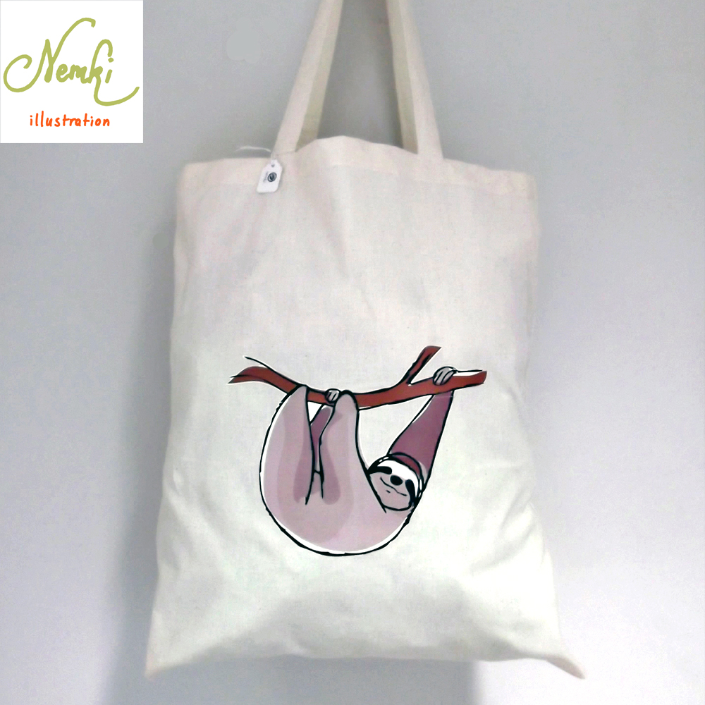 Sloth Cotton Tote Bag