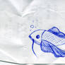 Koi on the back of a receipt