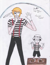 Corazon and Law being mimes