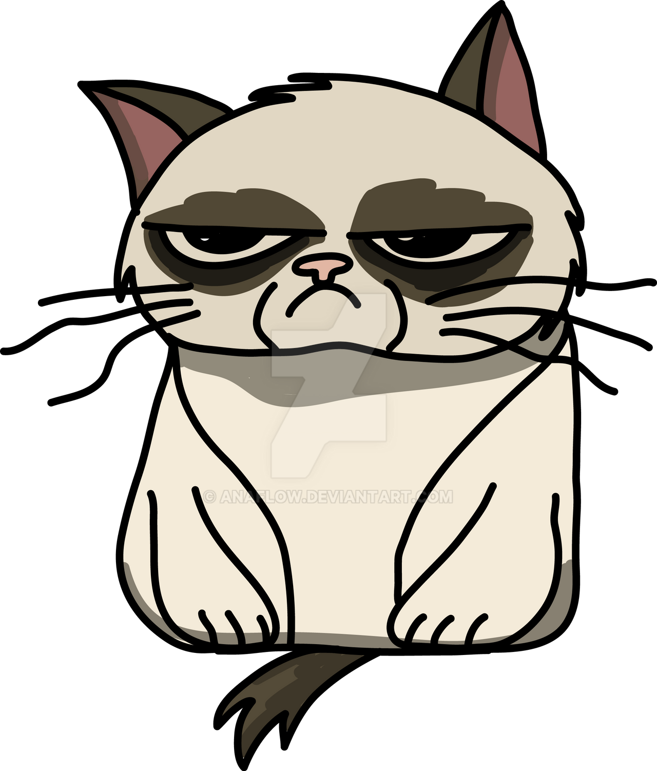 Illustration Of A Grumpy Cat By Anaflow On Deviantart Illustration Of A Grumpy Cat By Anaflow On Deviantart