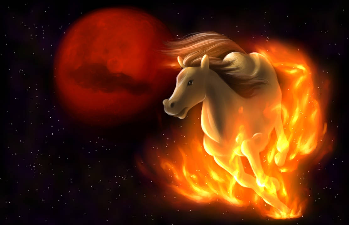 Лошадь знак зодиака года. Огненный конь. Огненная лошадь. Огненный Единорог. Лошадь знак зодиака.