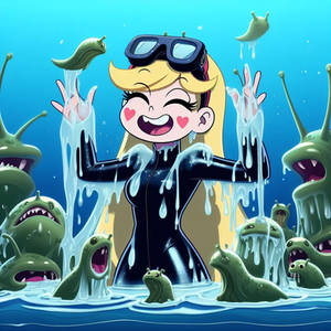 star butterfly in wetsuit with slugs