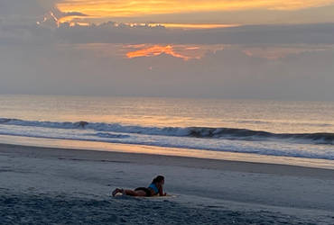 Random young lady on the beach