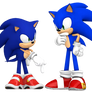 Dreamcast Sonic and Modern Sonic