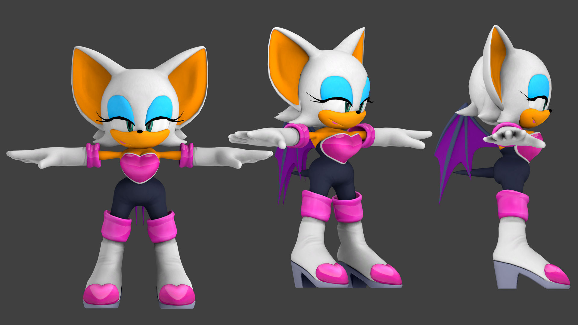 Sa2 Rouge Model HD SA2 Dreamcast Rouge the Bat Model Update (12/4) by bandicootbrawl96 ...