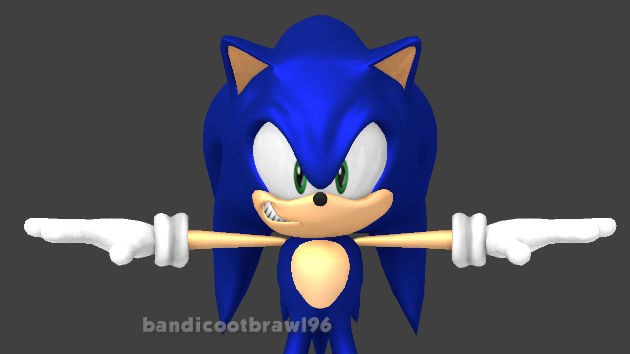 Classic Sonic Shrug Render by bandicootbrawl96 on DeviantArt