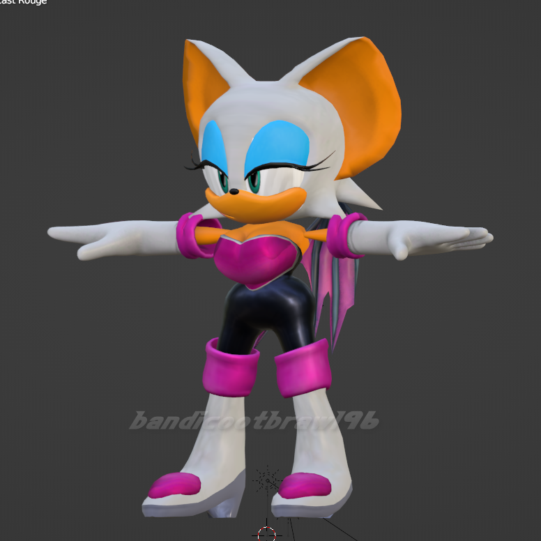 Updated Dreamcast Rouge Model Finished by bandicootbrawl96 on DeviantArt