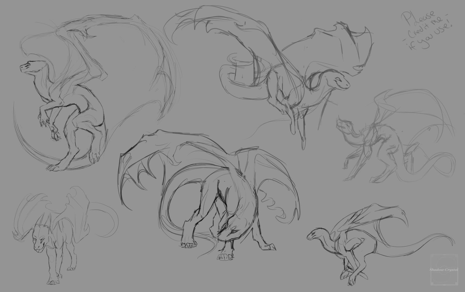 Dragon Poses - set 1 by Shadow-Crystol on DeviantArt