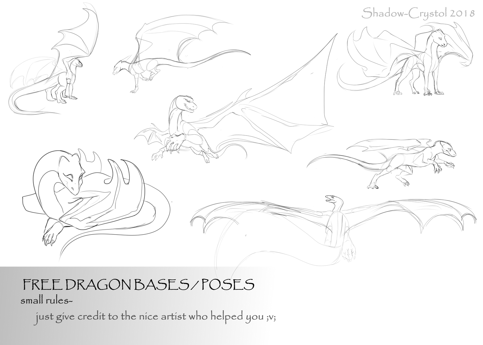 Drawing Base Tutorial Dragon FREE dragon bases 3 by Jazzi-Crystol on DeviantArt
