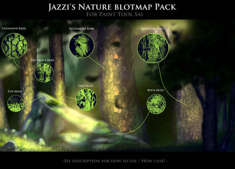 Jazzi's Nature Blotmaps - TREES AND MOSS