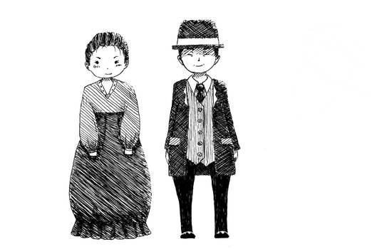 Victorian Style chibi couple