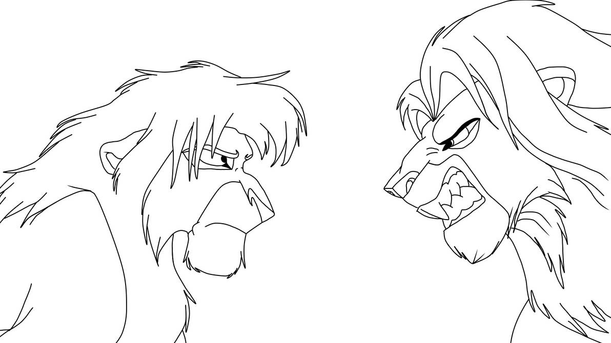 Simba Line Traced Base - TLK kovu vs simba by Rudraig on DeviantArt
