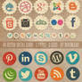 Retro Social Media Icons
