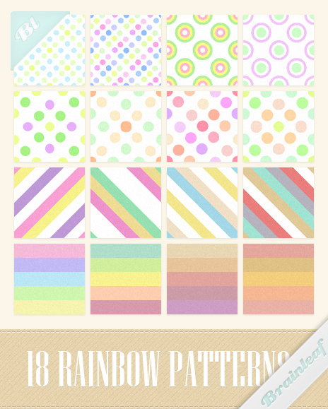 Rainbow Stripes and Dots Patterns