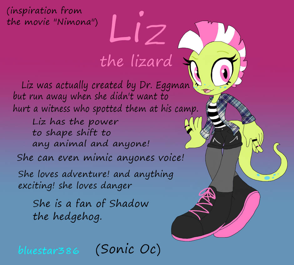 Liz the lizard (Sonic Oc) by bluestar386 on DeviantArt