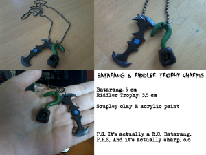 Batarang + Riddler Trophy Charms