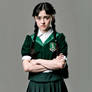 Maisie Williams Black Hair Pig Tails Wearing A Sly