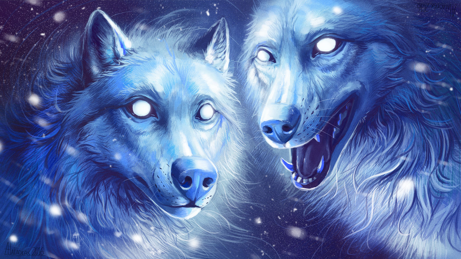 Snow wolves by Alaiaorax on DeviantArt