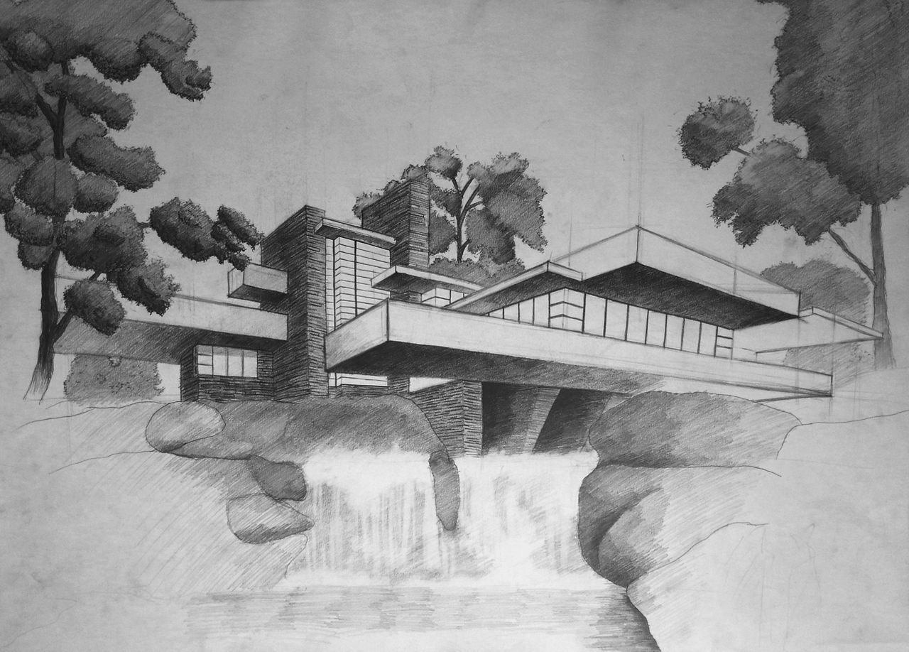 Frank lloyd wright a los 150: desempaquetando el archivo en el moma Frank Lloyd Wright's Fallingwater by FilipWalczak on DeviantArt