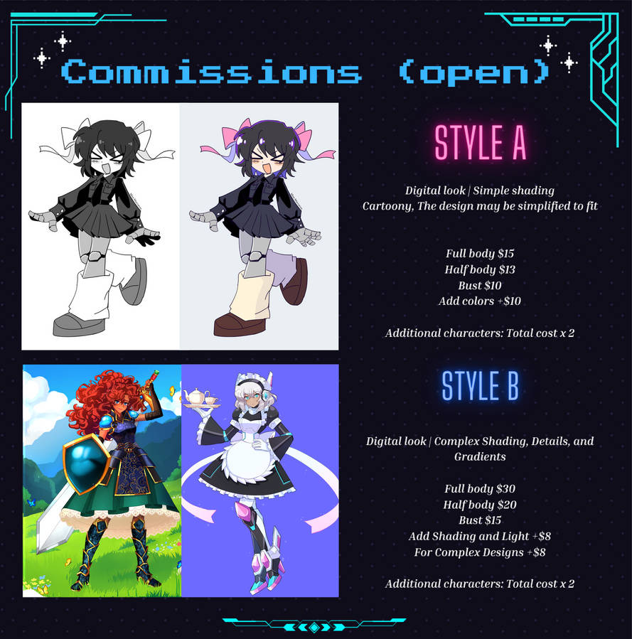 Commissions Status: open! by MissMaccaron on DeviantArt