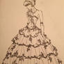 Halos's wedding dress Black and White