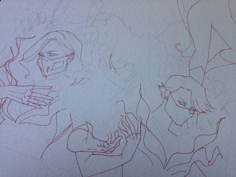 Veiled and Vile issue 2 cover sketch