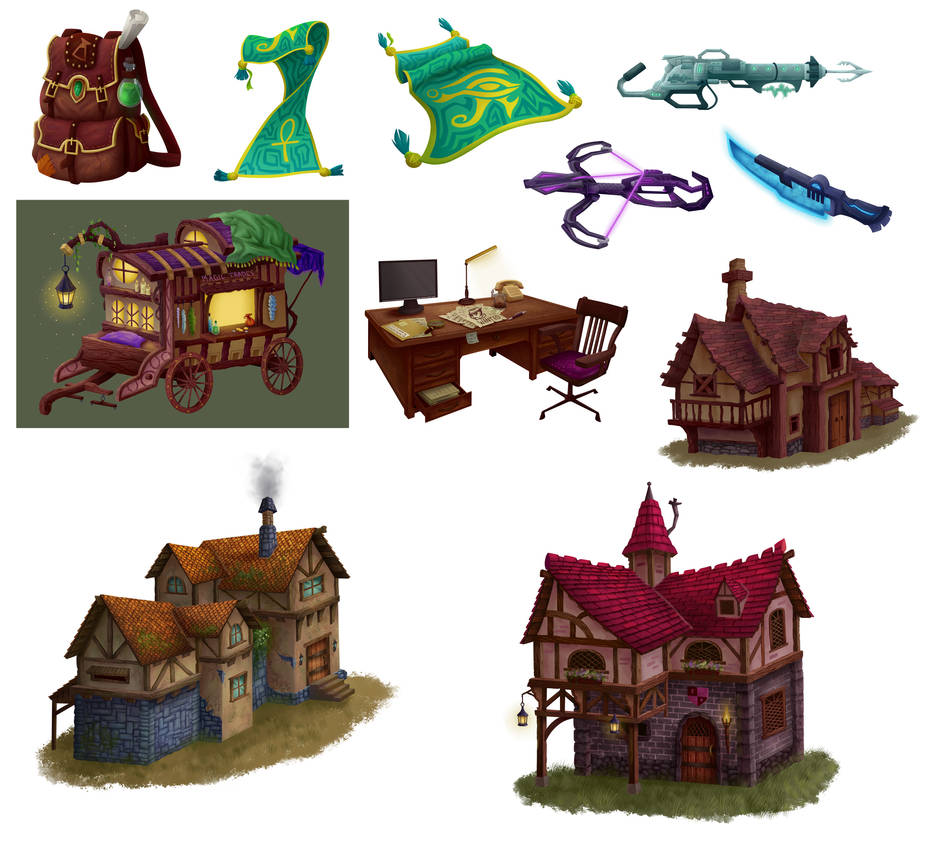 Object Concepts / Props by BluuLeopard on DeviantArt