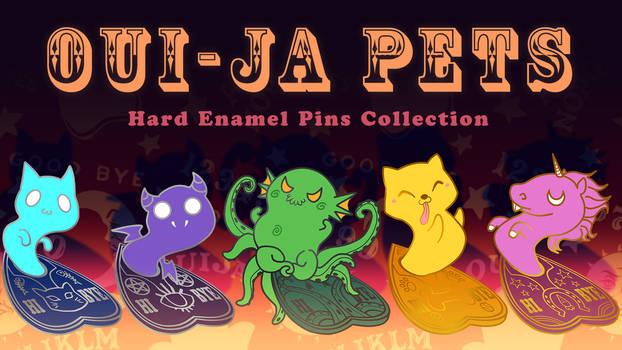 Ouija pets hard enamel pins collection