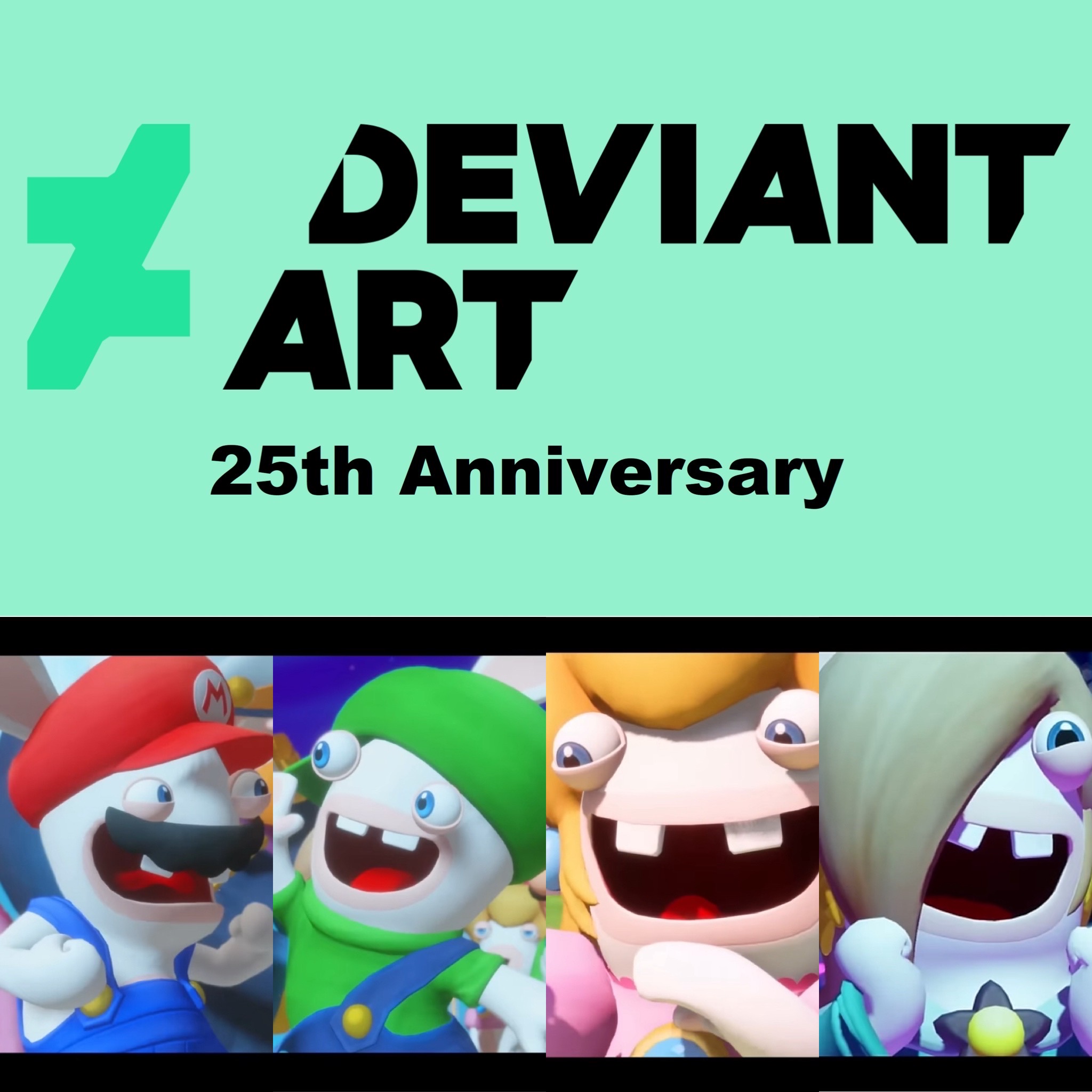Rabbids loves Deviantart 25th Anniversary by kazmakaneko on DeviantArt