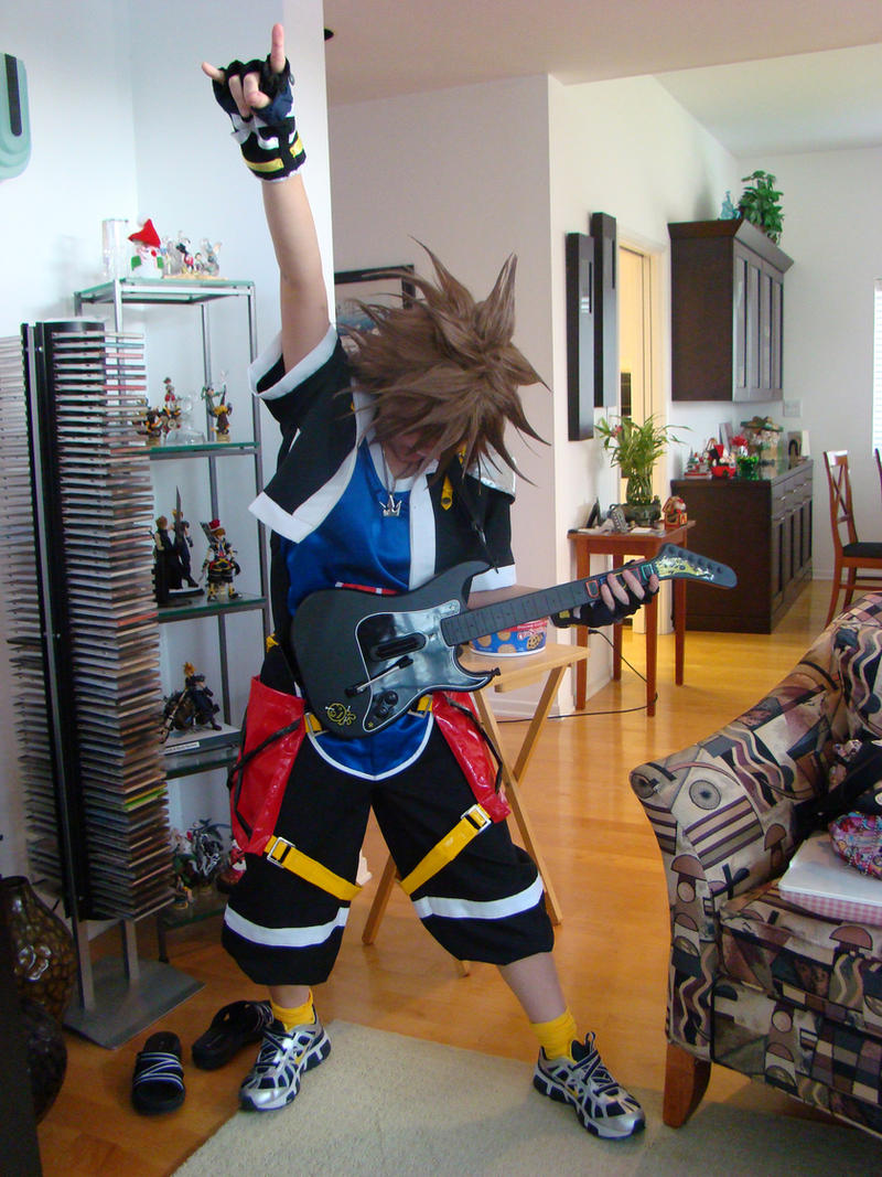 Sora plays Guitar Hero