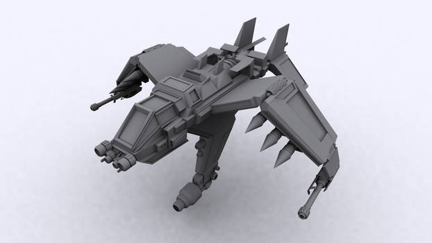 Terran Wraith Low Poly Clay Model