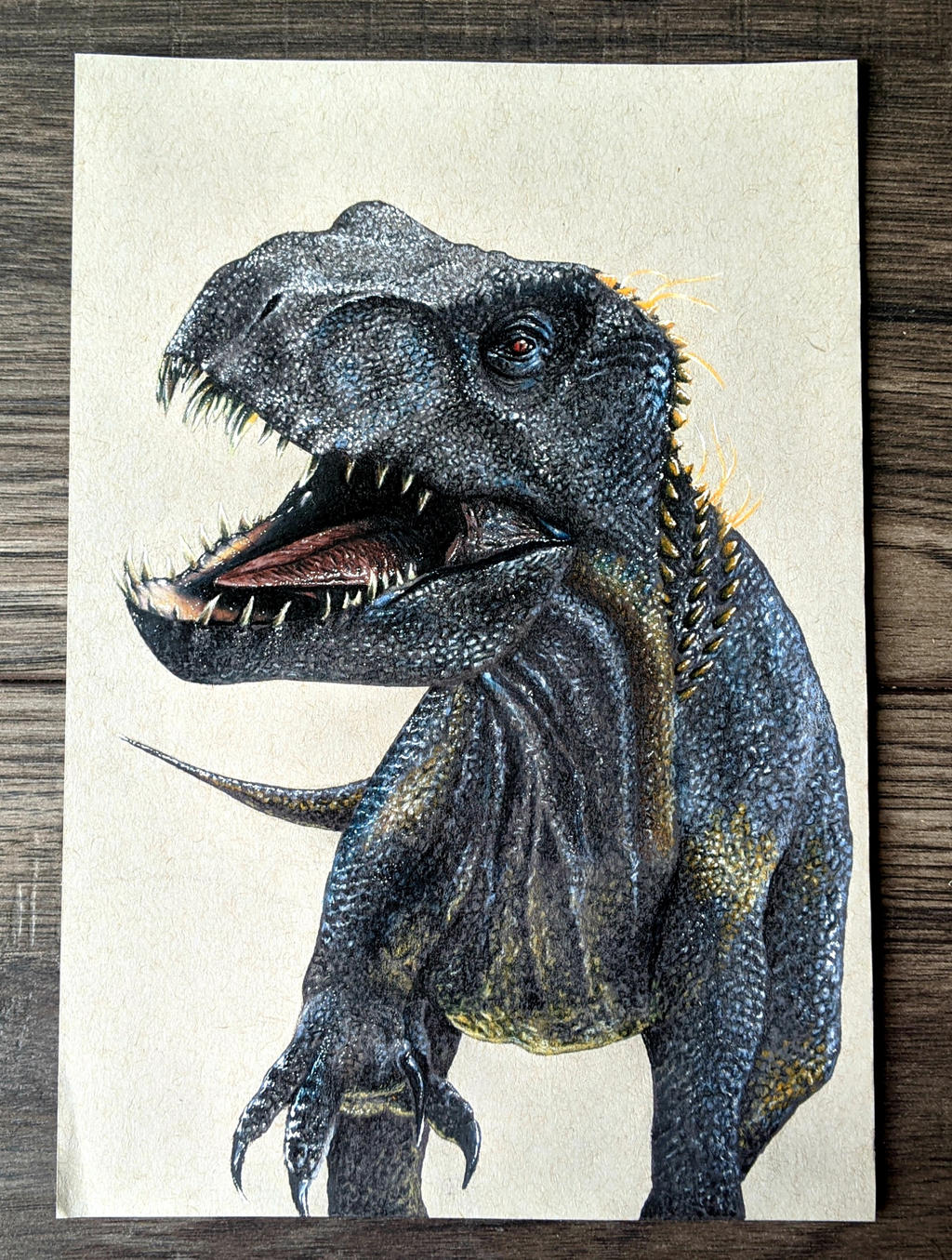 Indoraptor Colored Pencil Drawing Jurassic World By Amongsakura On Deviantart