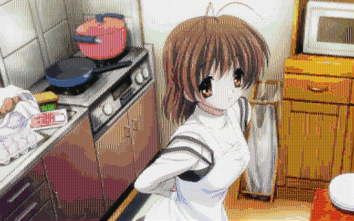 Clannad Nagisa Cooking mosaic by smallrinilady