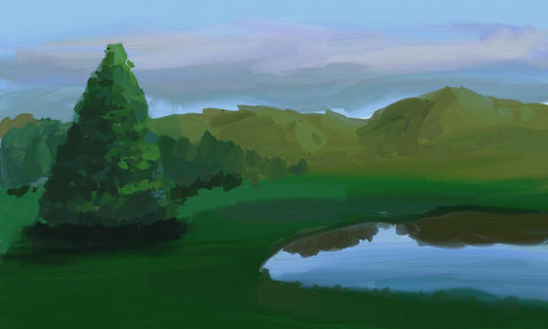 overcast lakeside by monking