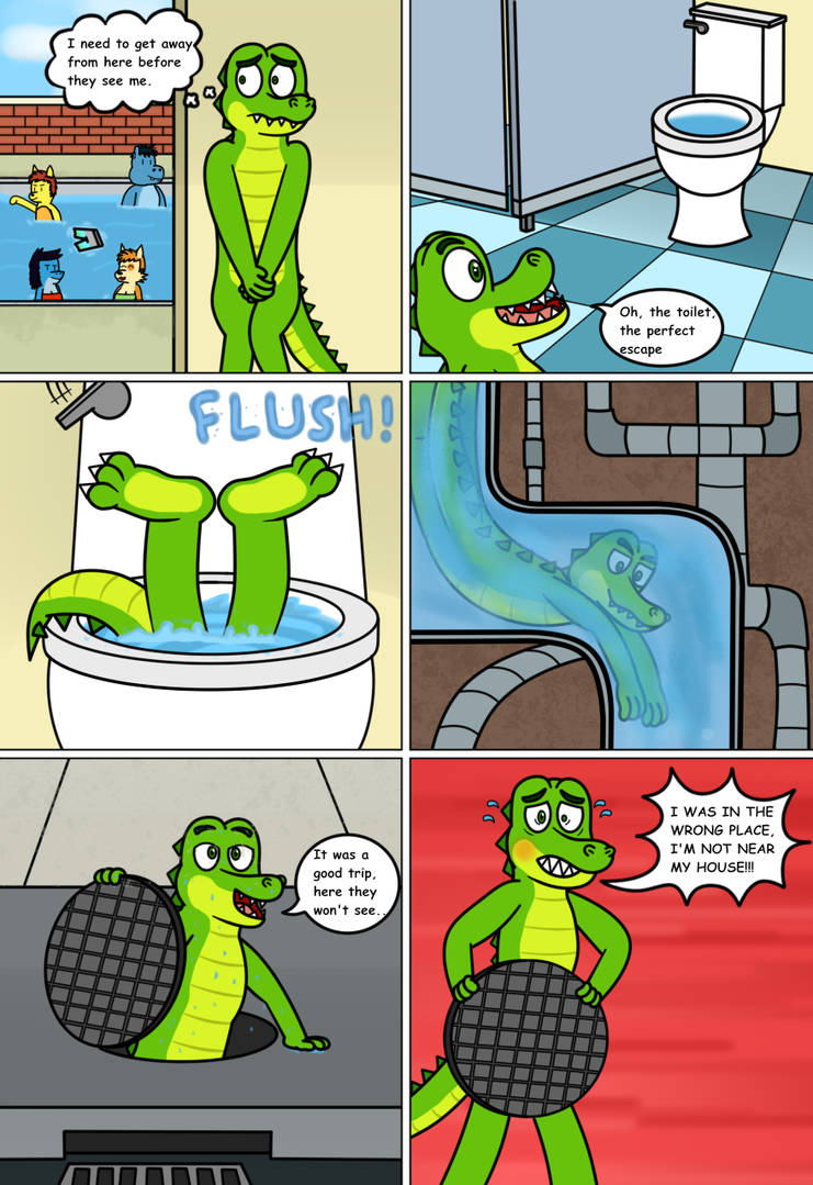 Croc and the pool escape by BearsFlush on DeviantArt Croc and the pool escape by BearsFlush on DeviantArt