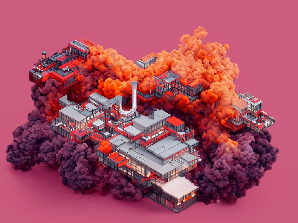 Factoryon Fire Factory on fire - 3137 by desertplanet on DeviantArt