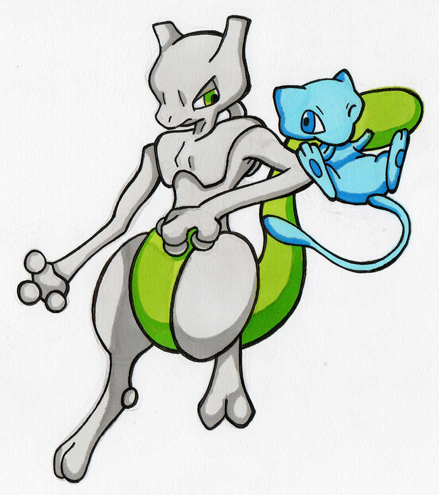 Mewtwo x mew x mewtwo by shinyscyther on deviantART