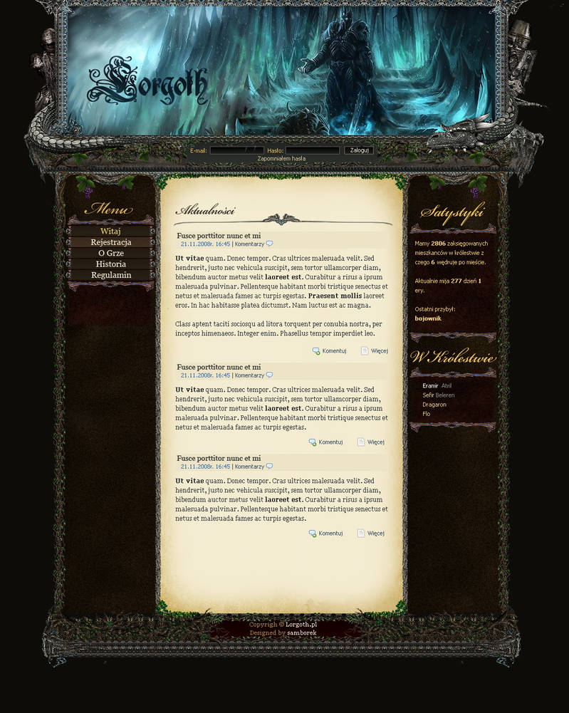 Lorgoths RPG Game Layout by samborek on DeviantArt