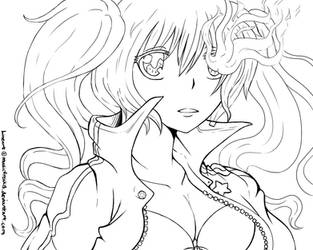 Black Rock Shooter Lineart