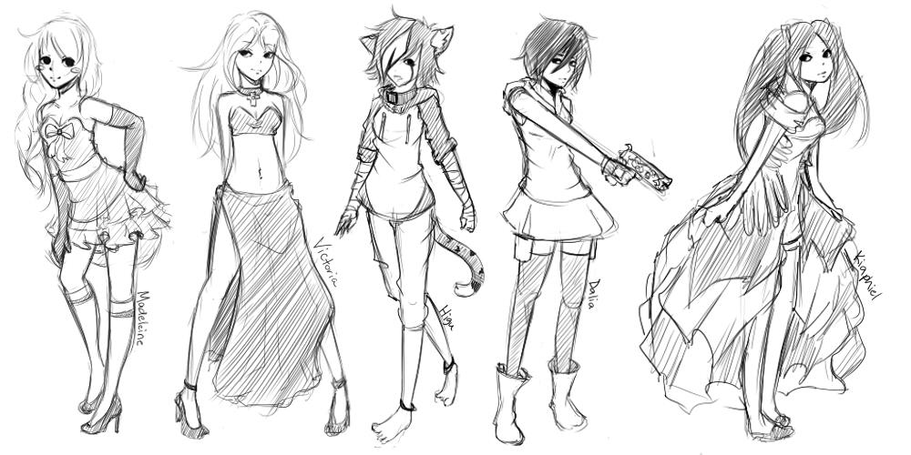R At Mini Full Body Sketches By Whitty Boo On Deviantart