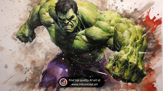 The Hulk - Watercolor painting